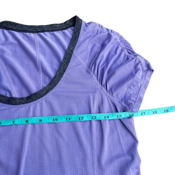 Lululemon Short-Sleeve Scoop-Neck Run Silver Bullet Activewear Purple Top - Picture 8 of 9